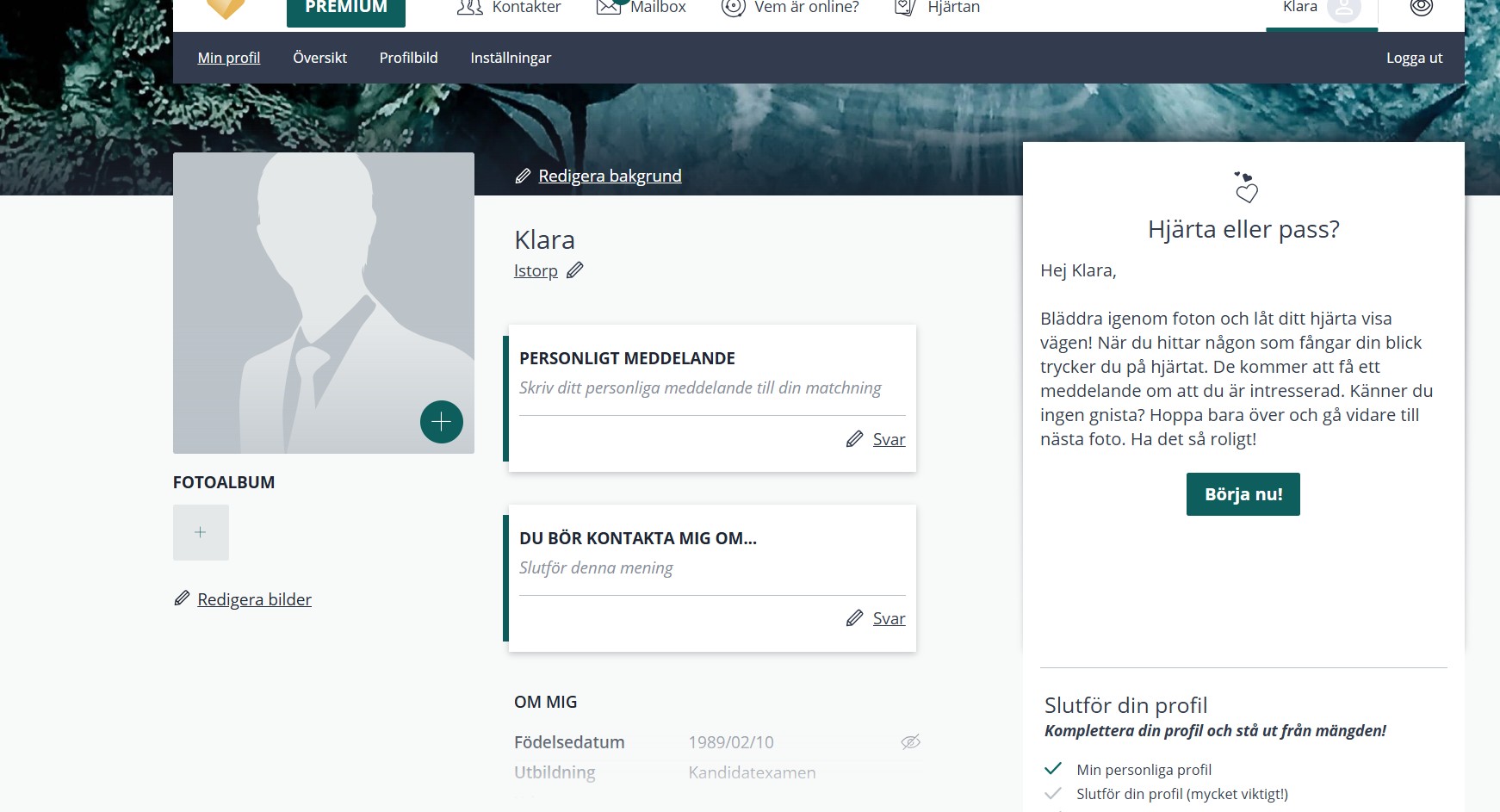 40dejting profil exempel Sverige