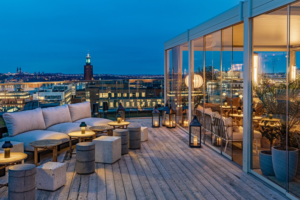 TAK Stockholm rooftop bar vid Brunkebergstorg